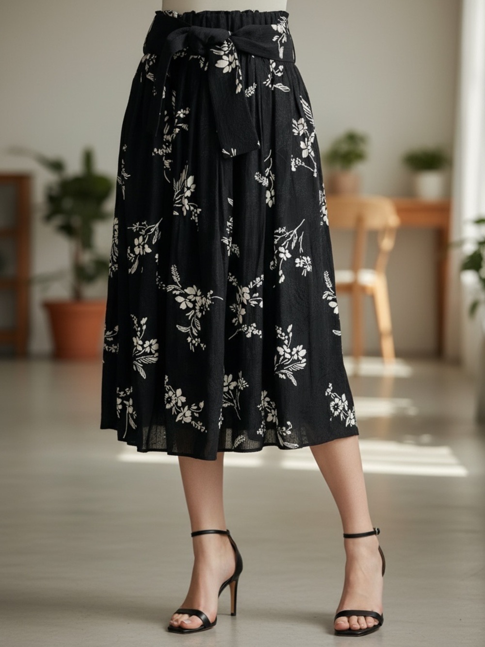 Sezane Elie Floral Jacquard Midi Skirt US 4